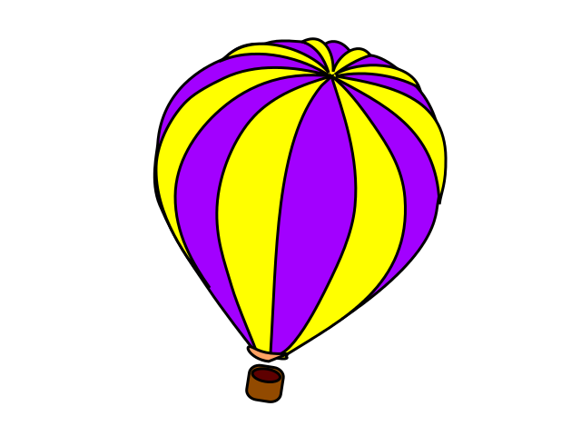 hot air balloon purple yellow
