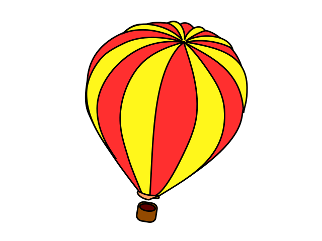 hot air balloon red yellow