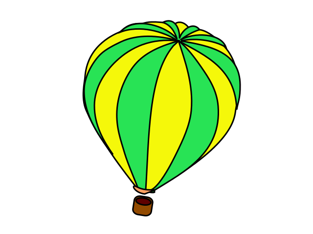 hot air balloon yellow green