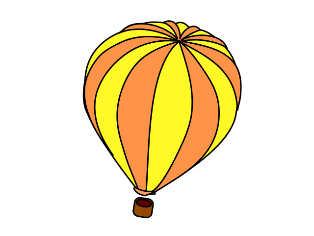 hot air balloon yellow orange