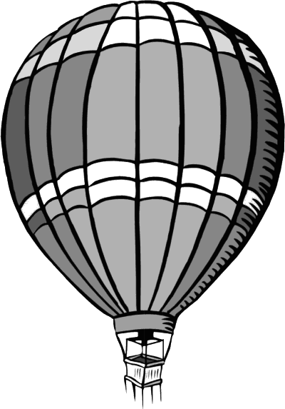 hot air balloon BW