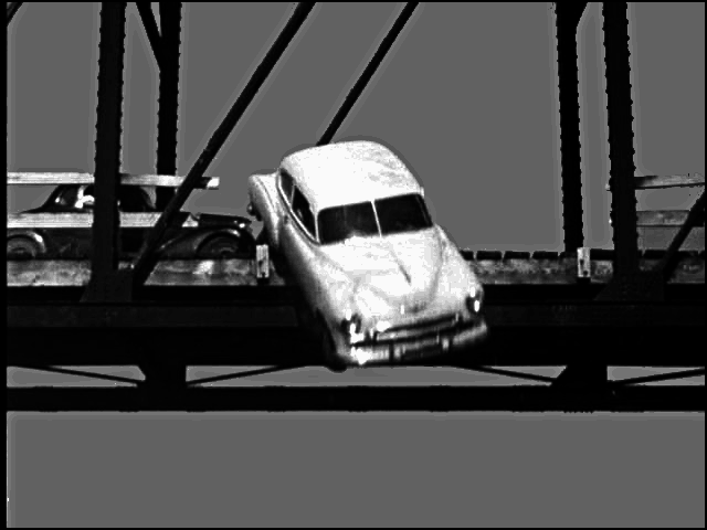 car drives off bridge