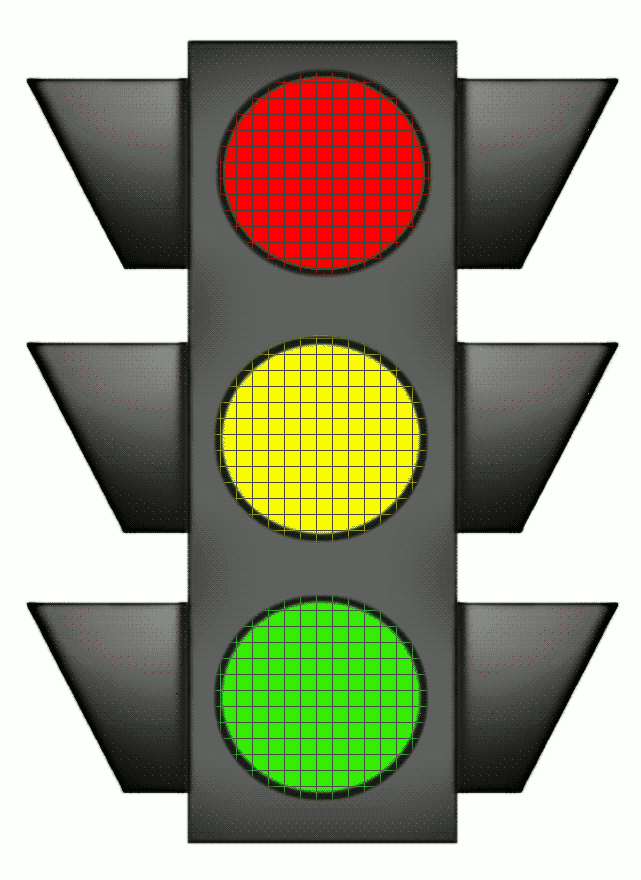 traffic signal large all colors night