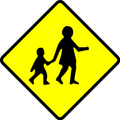 sign caution children crossing