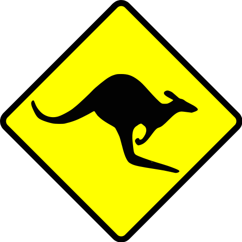 sign caution kangaroo