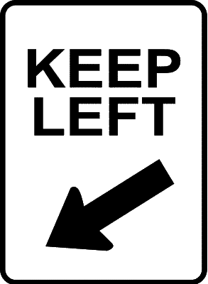 sign keep left