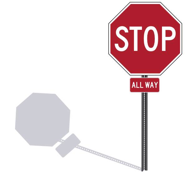 stop sign on post