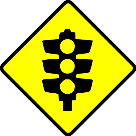 traffic lights ahead sign