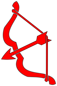 bow arrow red
