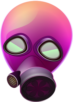 colorful gas mask