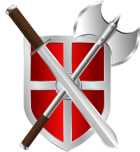 Sword battleaxe shield