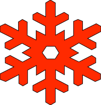 snow flake perfect red outlined