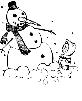 snowman and child