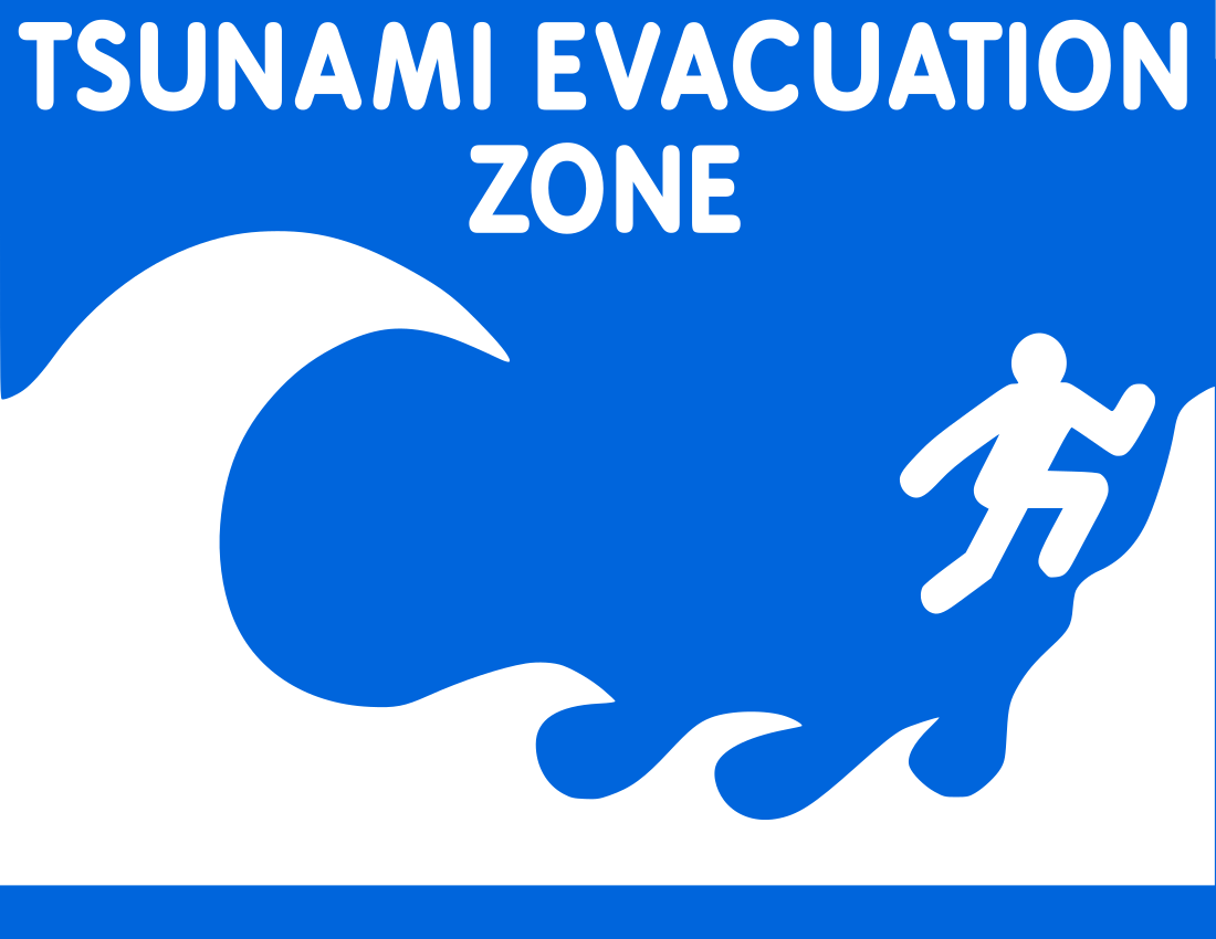 Tsunami evacuation zone