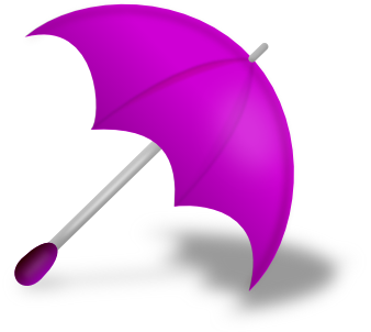 umbrella open on floor purple