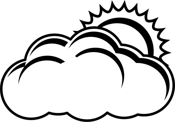 partly cloudy lineart
