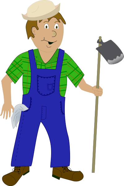 farmer with spade
