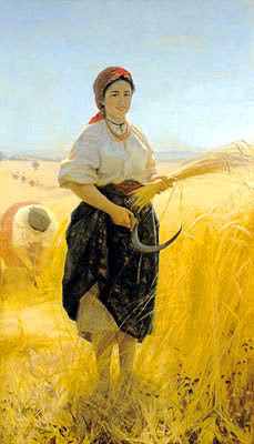 Harvest wheat with sickle