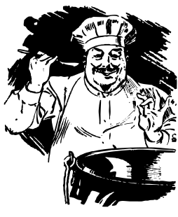 chef w large pot