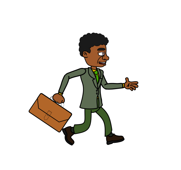 man off to work briefcase