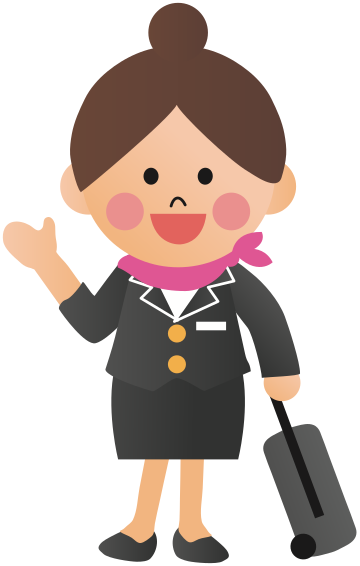 flight attendant w luggage