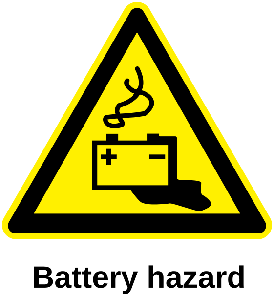 battery hazard label