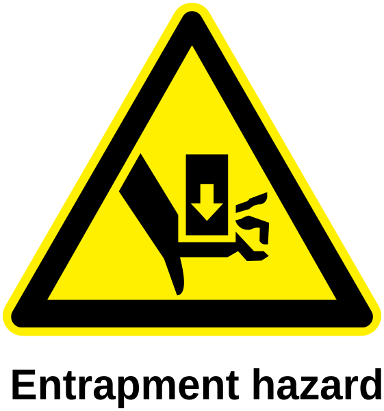 entrapment hand label