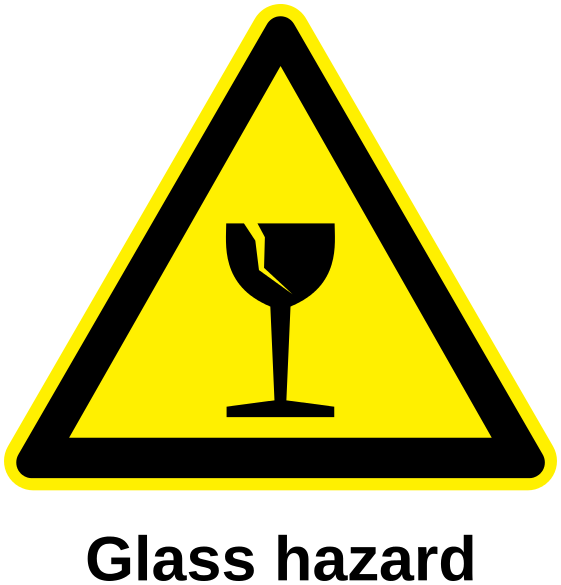 glass hazard label