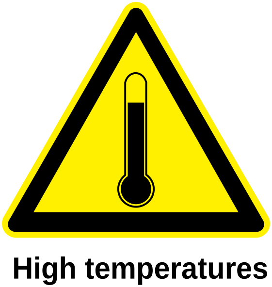 high temperatures label