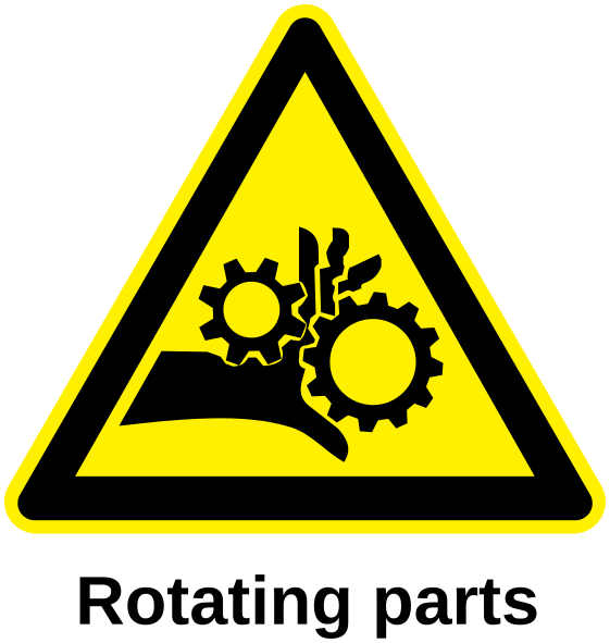 rotating parts label