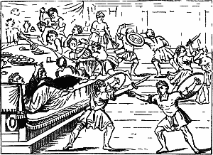 gladiators at a banquet