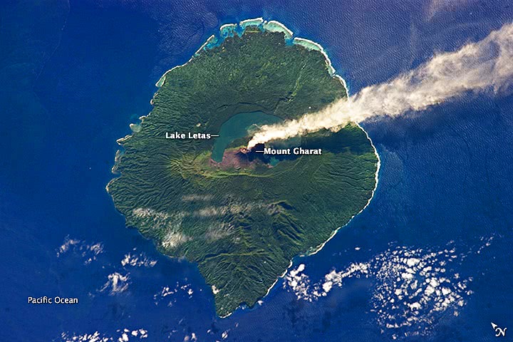 Steam Plume Gaua Volcano 2013