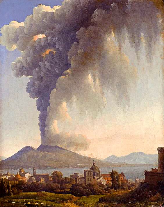 Bay of Naples Vesuvius erupting