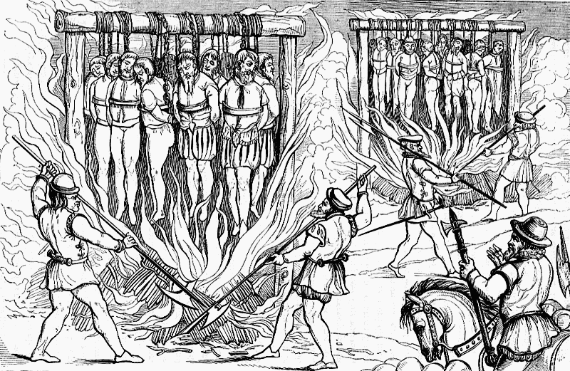 Lollards hanged and burned