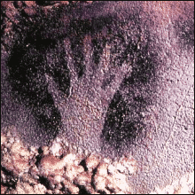 ancient cave handprint Dordogne France