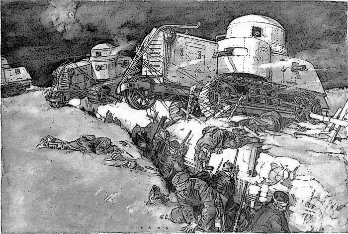 WW1 scene tank 1916