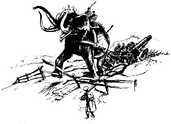elephant hauling artillary