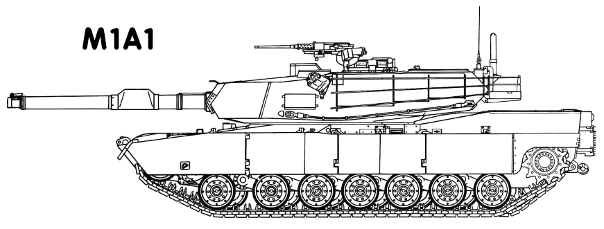 M1A1 Abrams tank outline